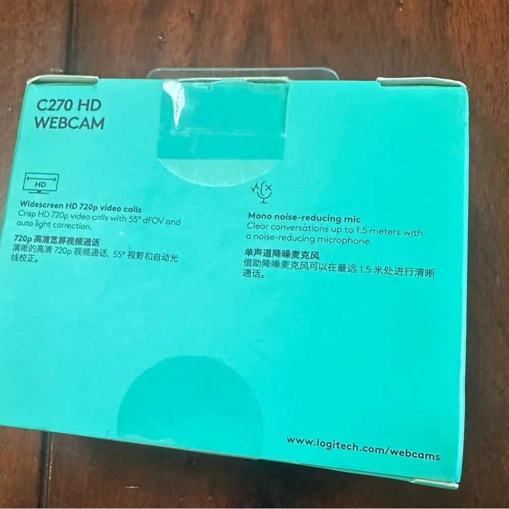NIB C270 webcam Logitech camera computer MacBook tablet black new sealed